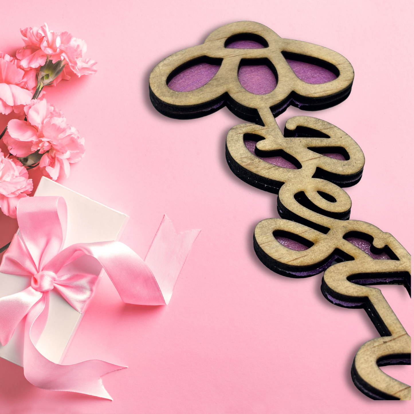 Mother's Day "Best Grandma" Gift – Elegant Laser-Cut Wooden Decoration