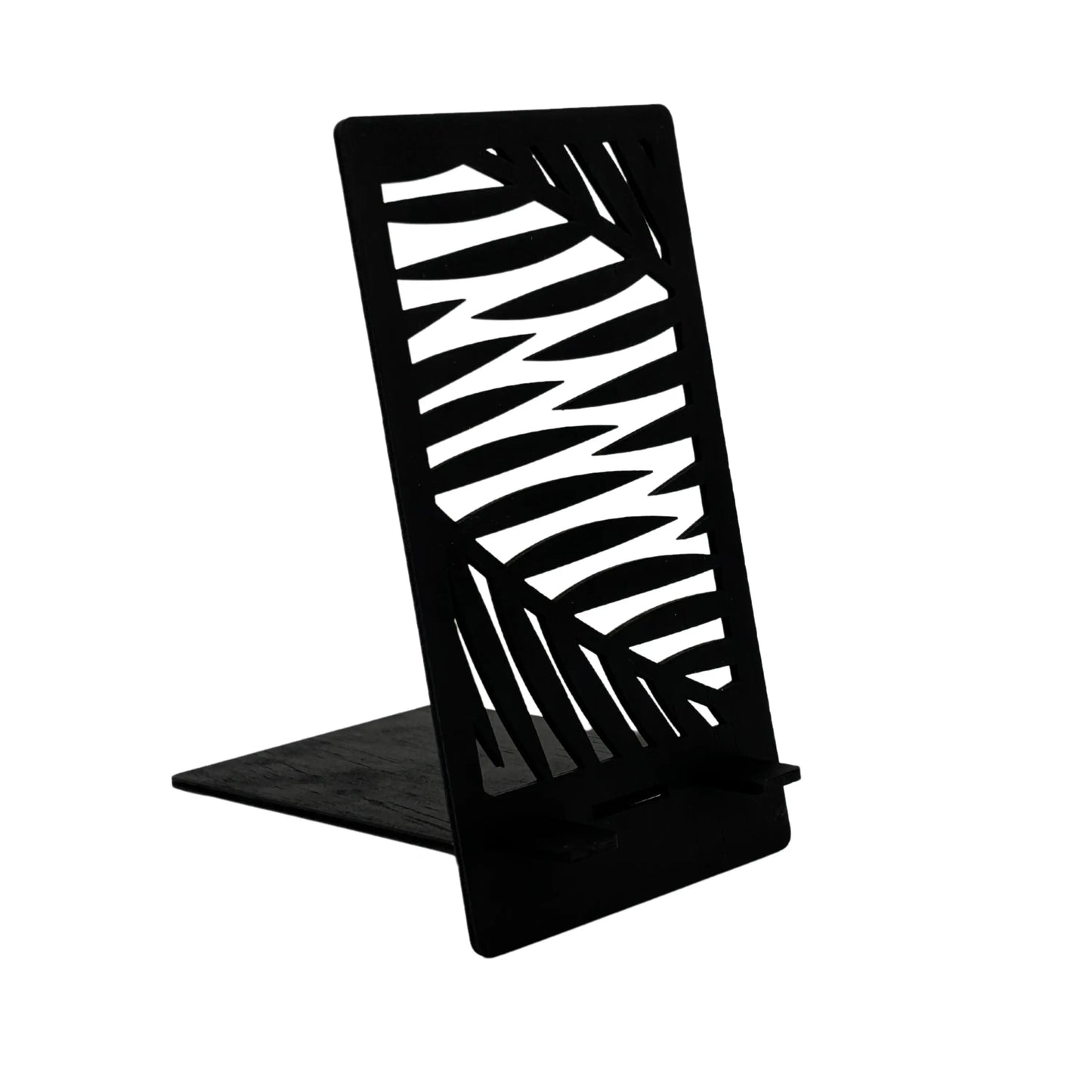 Floral Palm Leaves Wooden Phone Stand – Tropical Elegance Vibeartz