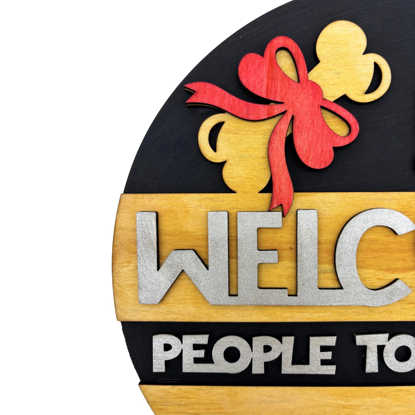 wooden round pet sign