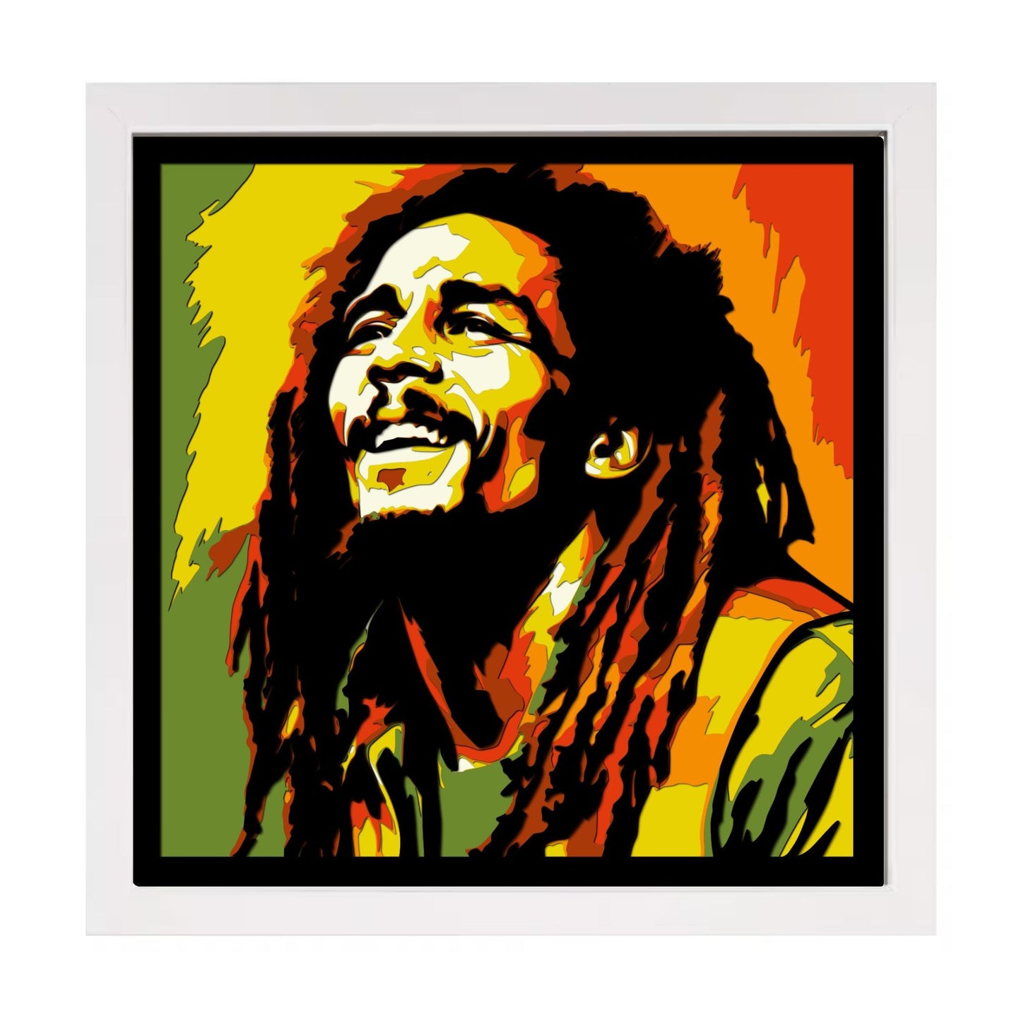 Bob Marley Multilayer Shadow Box Frame Art
