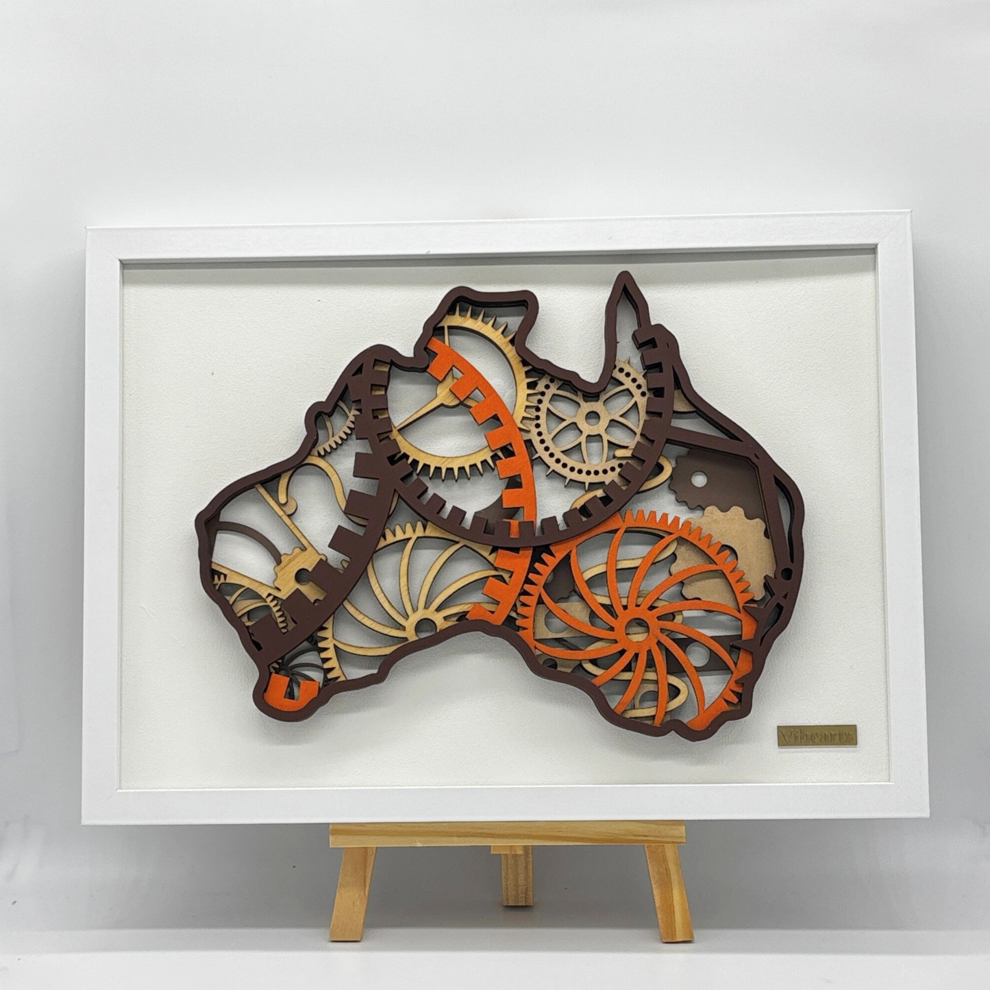 Steampunk Australia Map - Framed Artwork