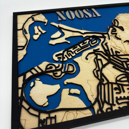 Noosa Wooden Map Wall Art