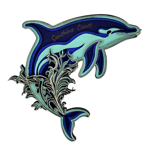 Sunshine Coast Multilayer Dolphin Art Vibeartz
