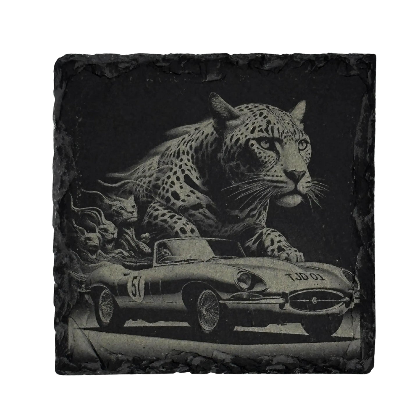 Jaguar Spirit Engraved Slate Coaster Vibeartz