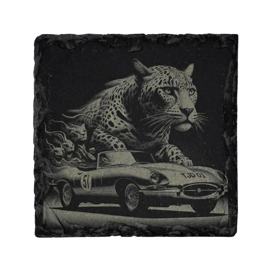 Jaguar Spirit Engraved Slate Coaster Vibeartz