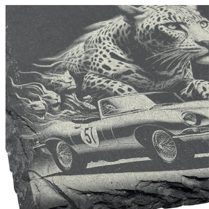 Jaguar Spirit Engraved Slate Coaster Vibeartz
