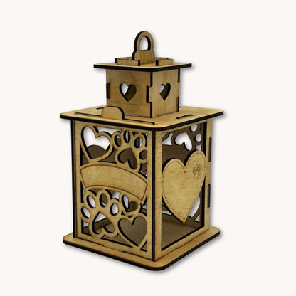 Personalized Wooden Pet Memorial Lantern - Cat Vibeartz