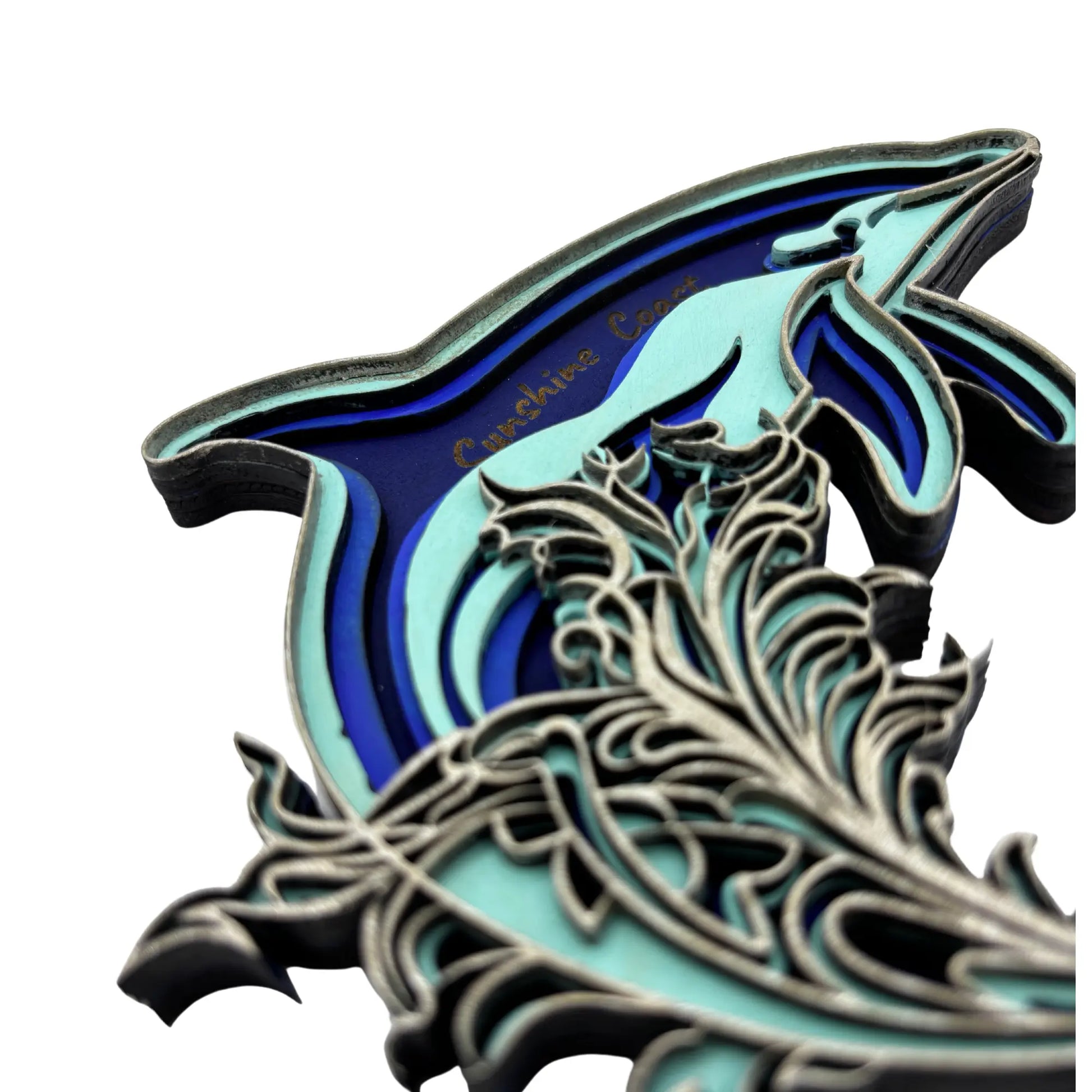 Sunshine Coast Multilayer Dolphin Art Vibeartz