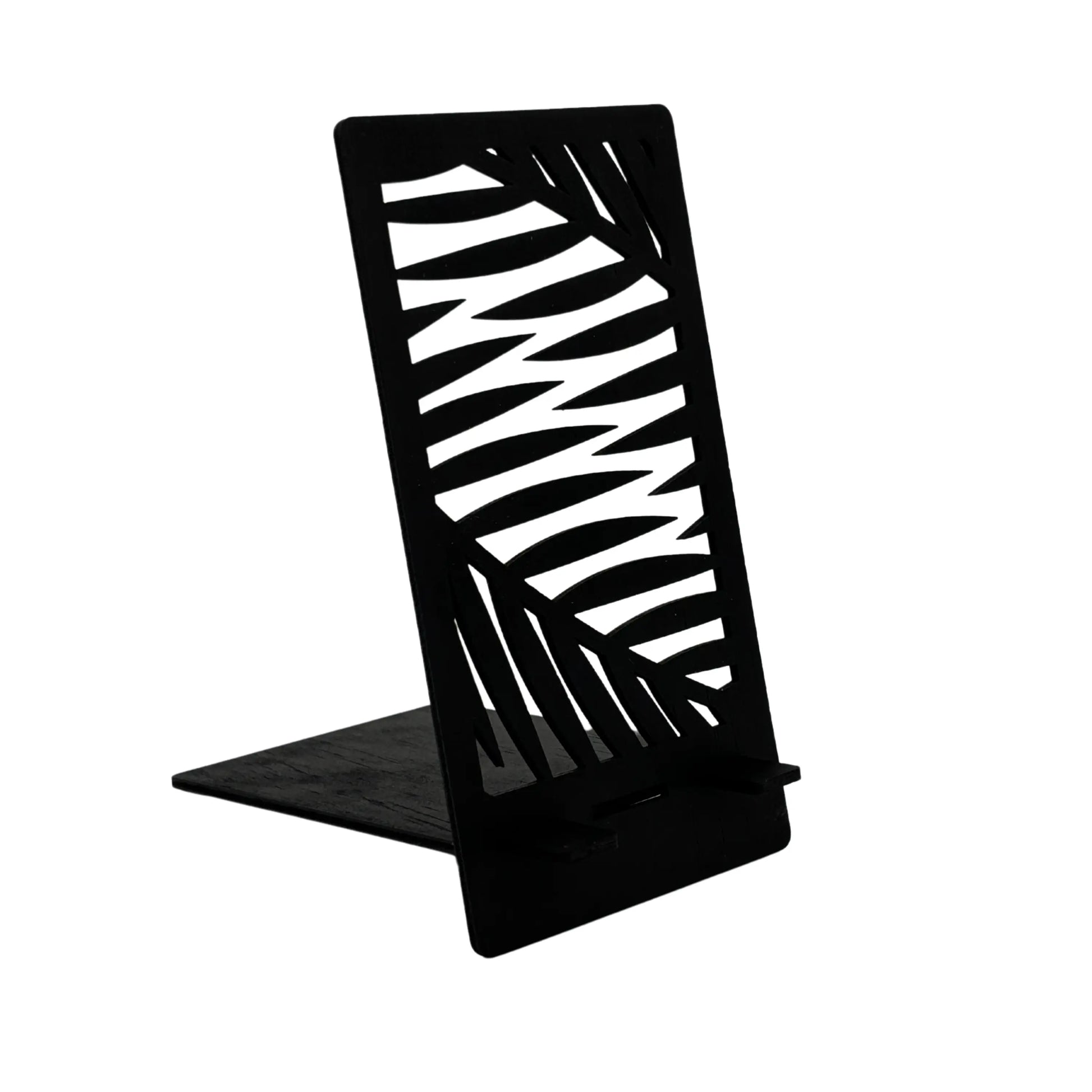 Floral Palm Leaves Wooden Phone Stand – Tropical Elegance Vibeartz