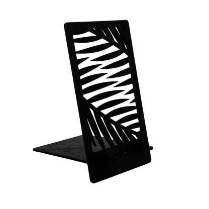 Floral Palm Leaves Wooden Phone Stand – Tropical Elegance Vibeartz