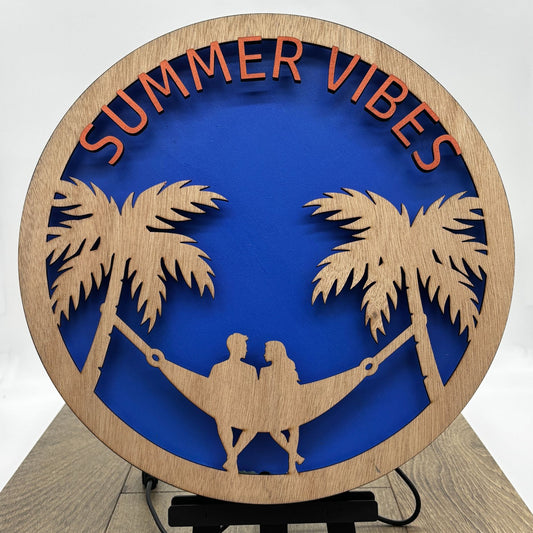 Wooden LED Light Lamp – Summer Vibes