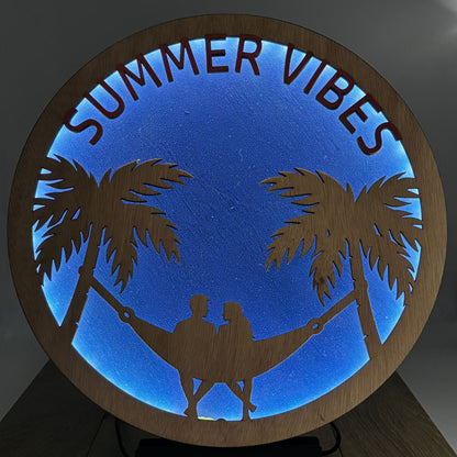 Wooden LED Light Lamp – Summer Vibes