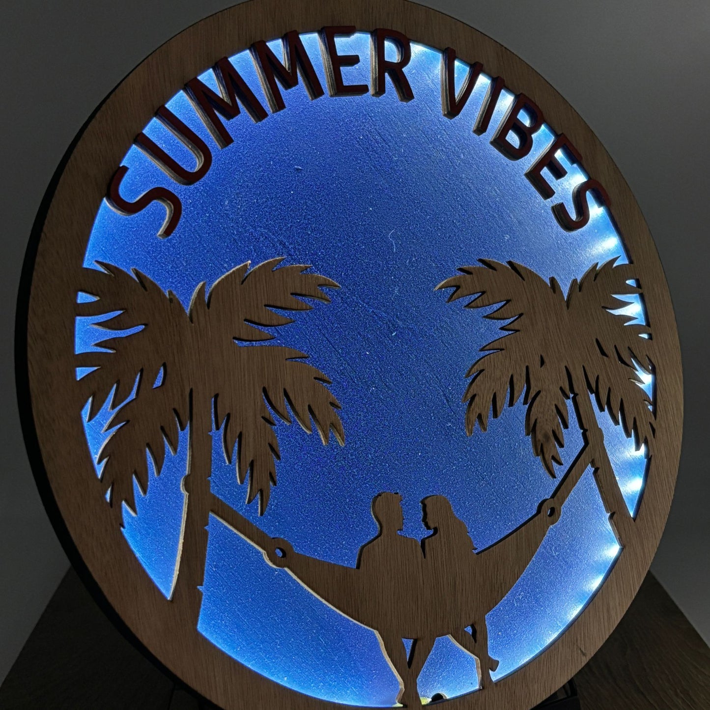Wooden LED Light Lamp – Summer Vibes