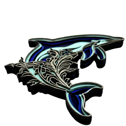 Sunshine Coast Multilayer Dolphin Art Vibeartz