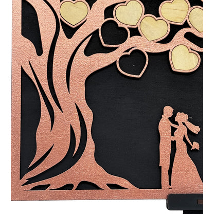 Wedding Guest Book – Wooden Tree of Hearts