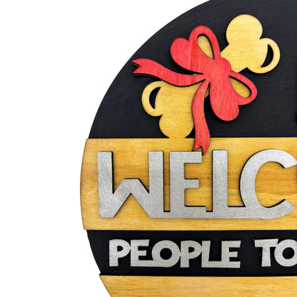 wooden round pet sign