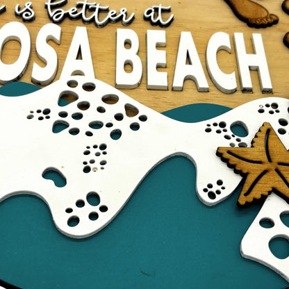 "Life is Better at Noosa Beach" Multilayer Wooden Sign Vibeartz