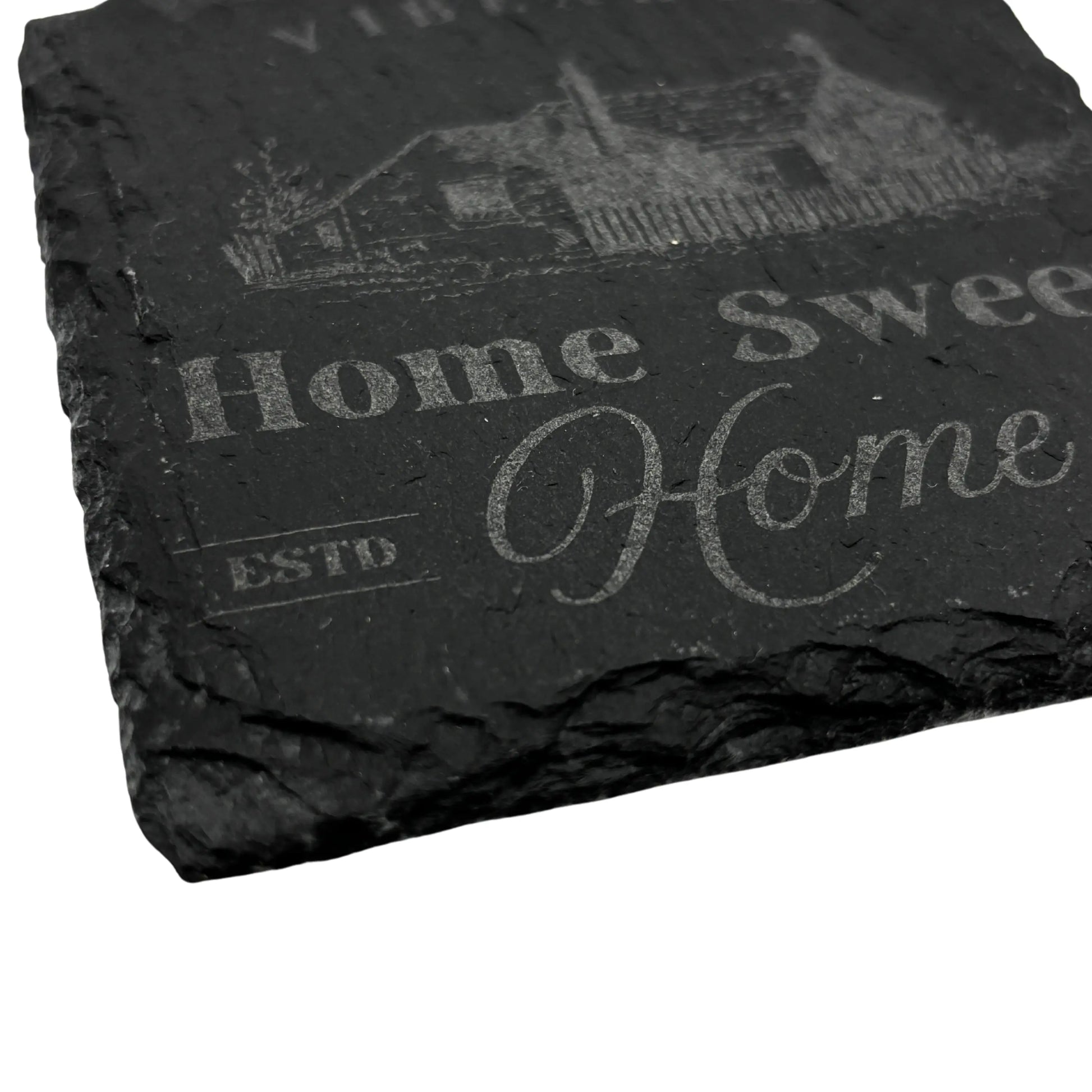 Home Sweet Home - Engraved Slate Coaster Vibeartz