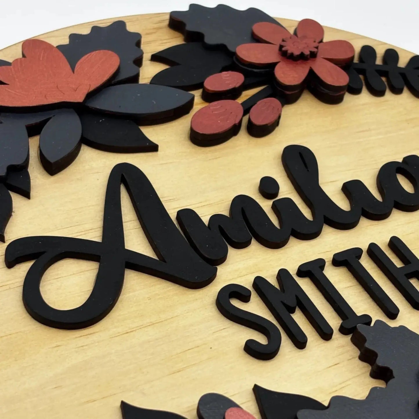 Baby Name Wall Sign Floral 