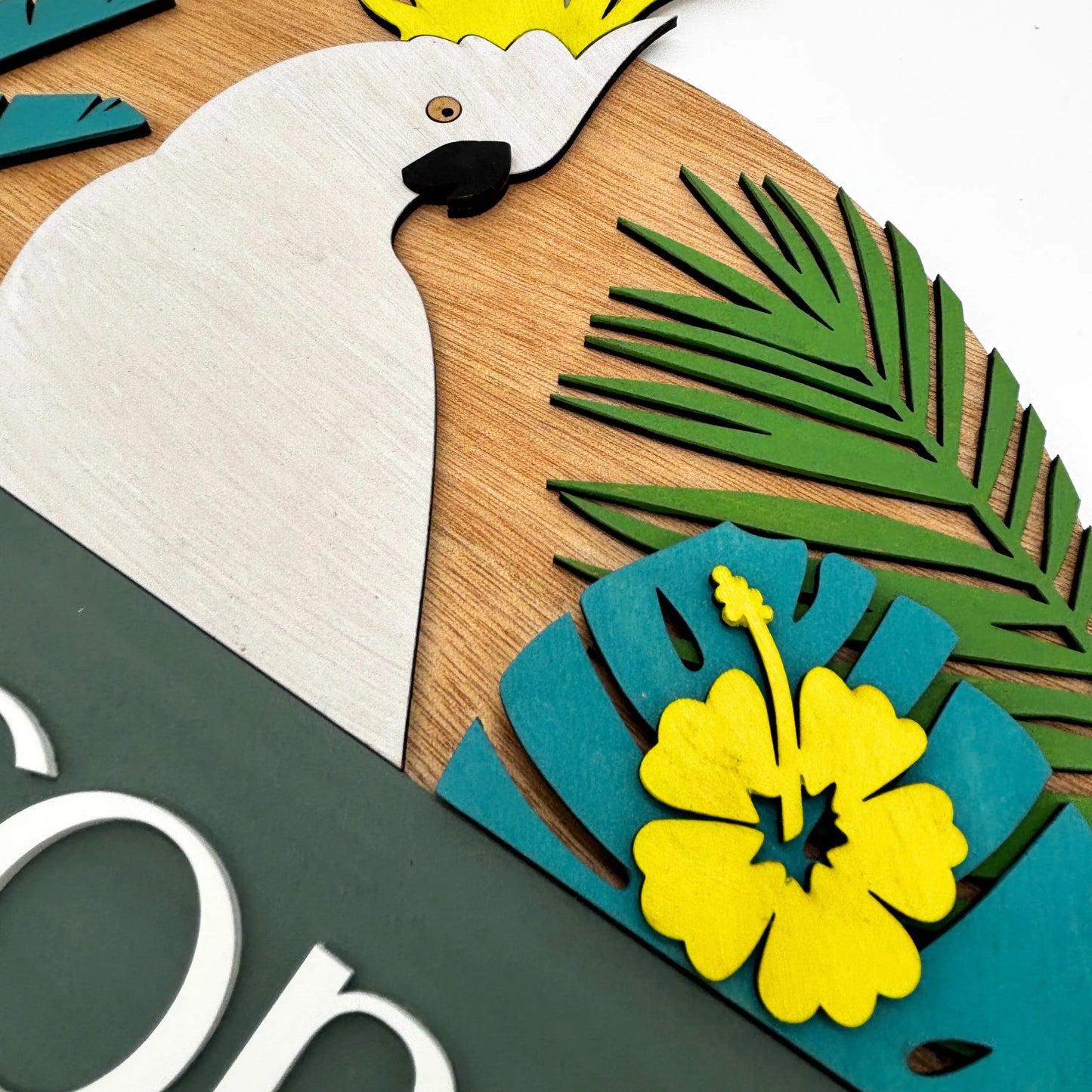 Welcome to Noosa Wooden Sign – Tropical Laser-Cut Decor Vibeartz