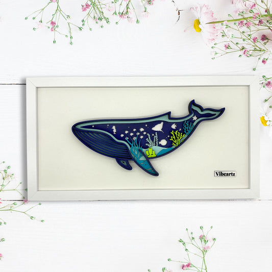 Ocean Whale Multilayer Framed Artwork