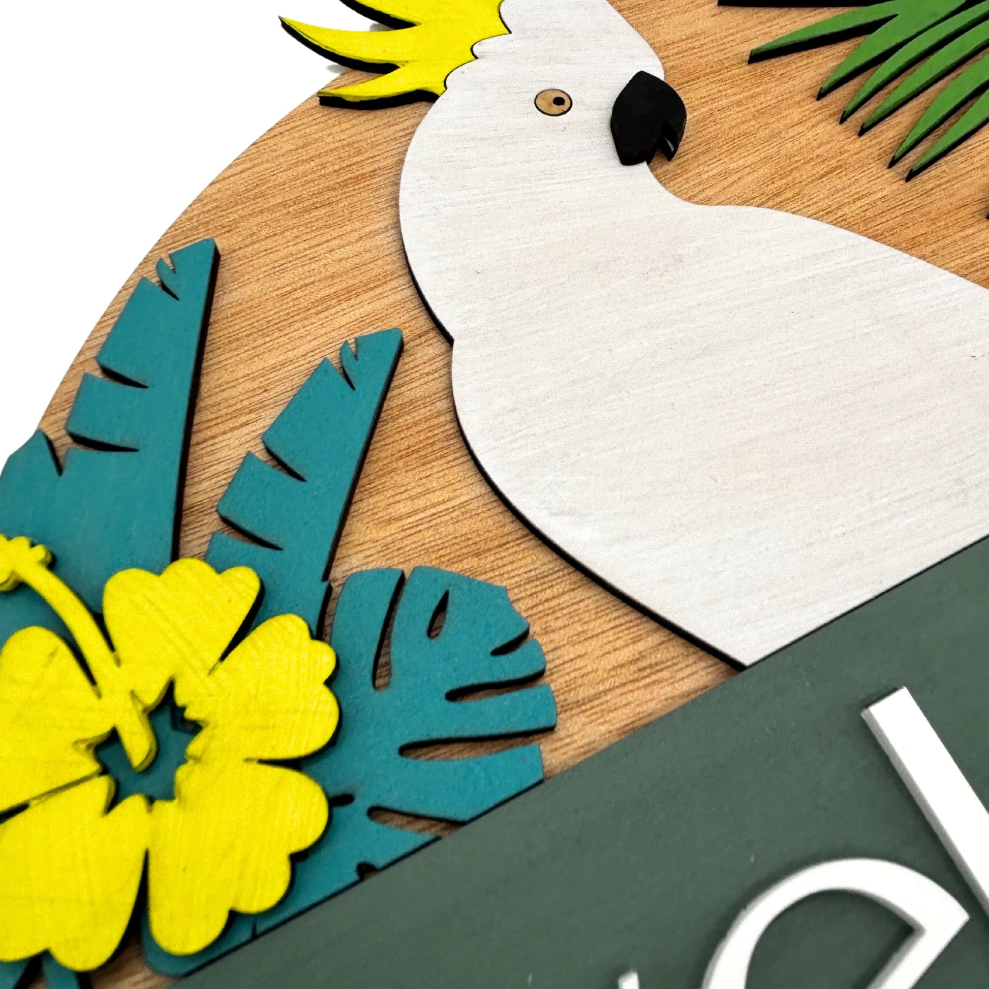 Welcome to Noosa Wooden Sign – Tropical Laser-Cut Decor Vibeartz
