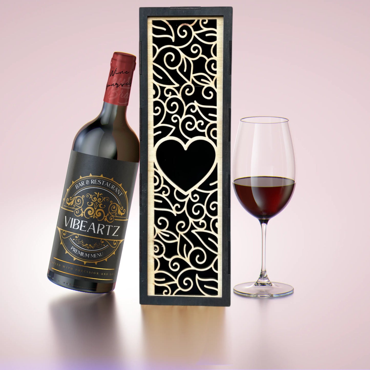 Wine & Romance - Wooden Wine Box Vibeartz