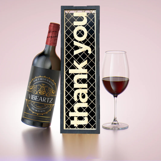 Love & Thanks: Wooden Wine Box Vibeartz