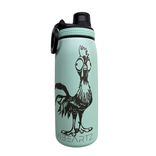 Quirky Chicken 780ml Stainless Steel Drink Bottle – Mint Green Vibeartz