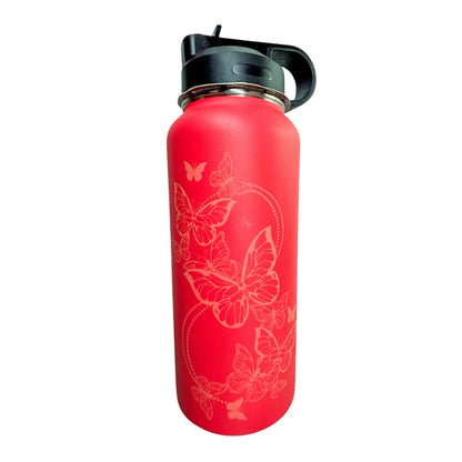 Butterfly Stainless Steel Large Drink Bottle Coral 900 mL Vibeartz