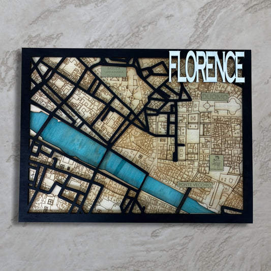 3D Multilayered Map of Florence (Italy) Vibeartz