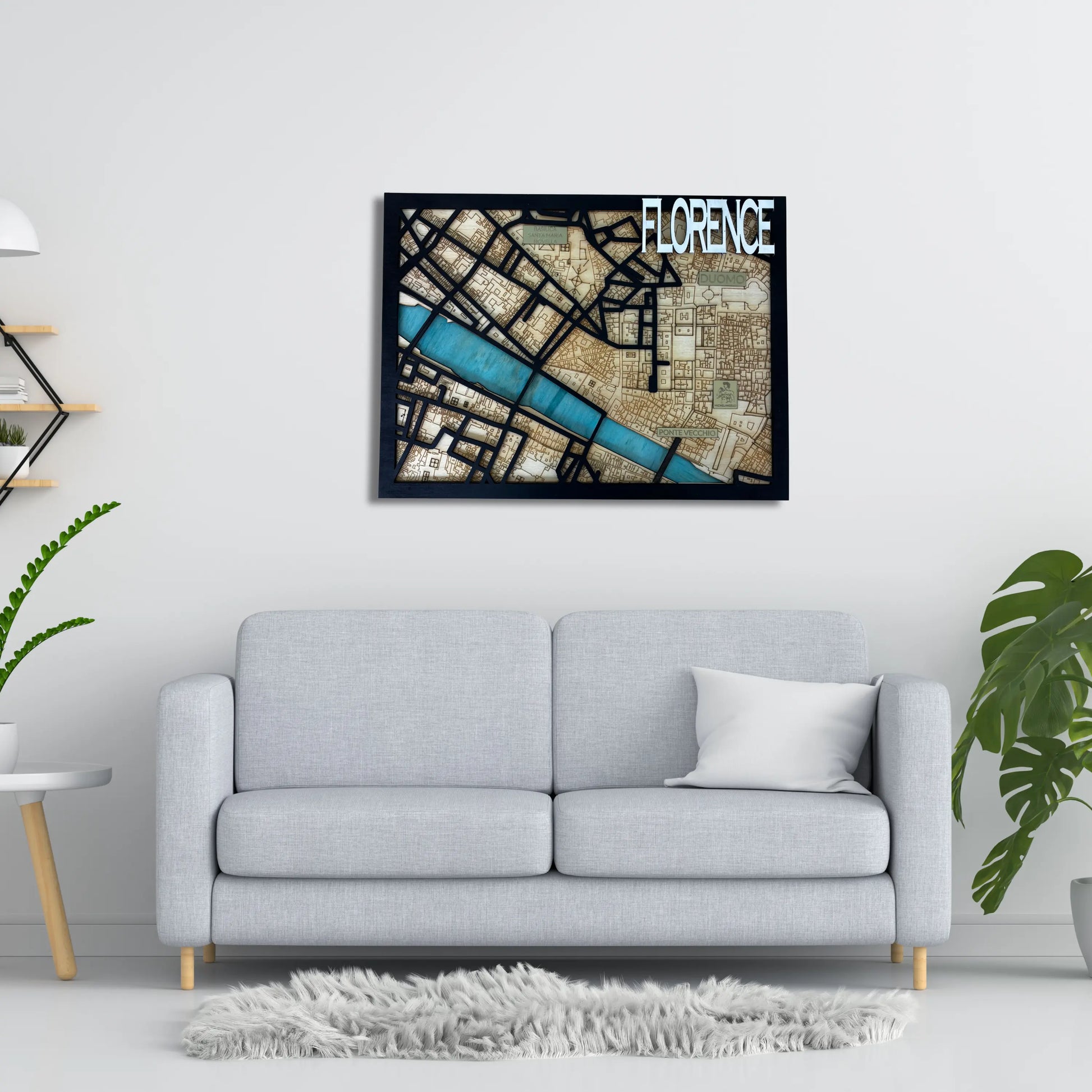 3D Multilayered Map of Florence (Italy) Vibeartz