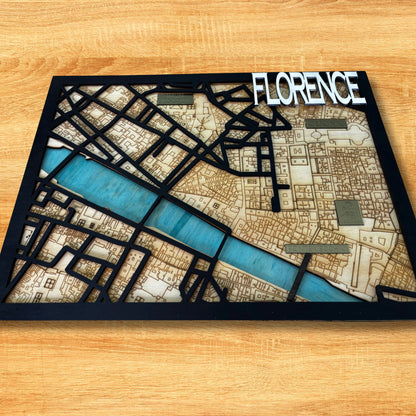 3D Multilayered Map of Florence (Italy) Vibeartz