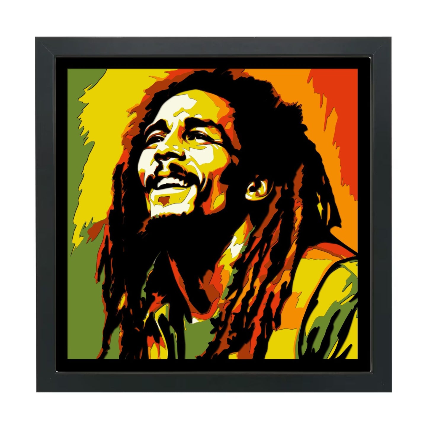 Bob Marley Multilayer Shadow Box Frame Art
