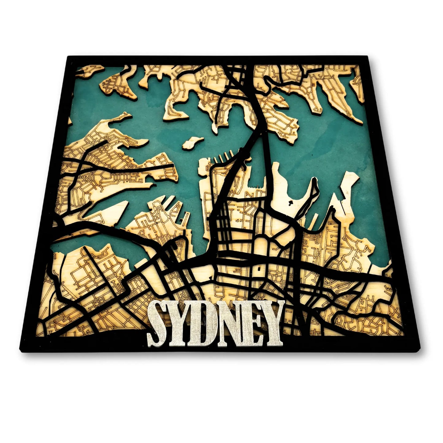 3d wooden multilayered map of sydney
