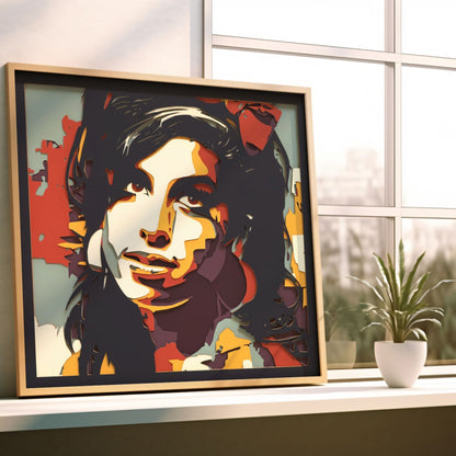 Amy Winehouse Multilayer Shadow Box Frame Art