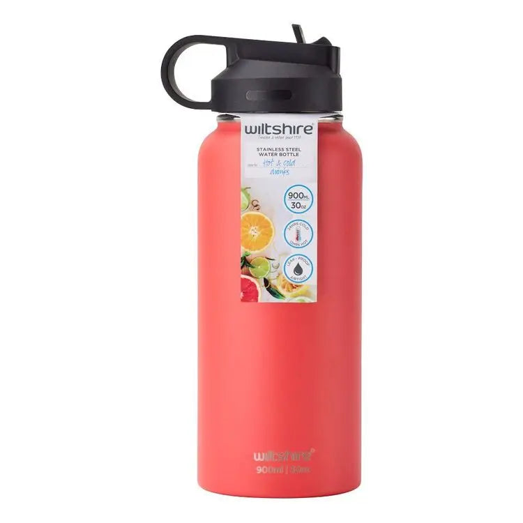 Butterfly Stainless Steel Large Drink Bottle Coral 900 mL Vibeartz