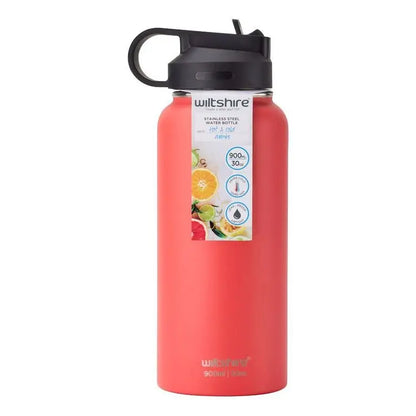 Butterfly Stainless Steel Large Drink Bottle Coral 900 mL Vibeartz
