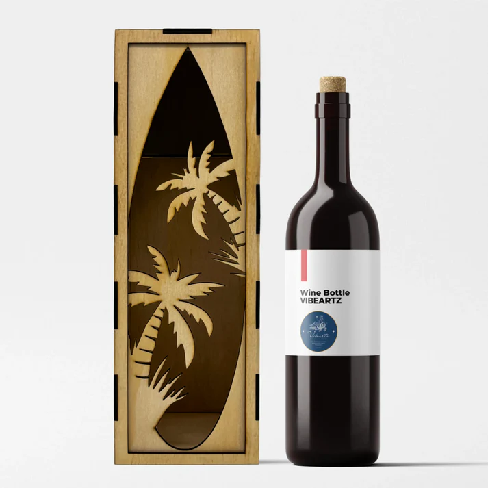 Wooden Wine Box - Coastal Vibes Style