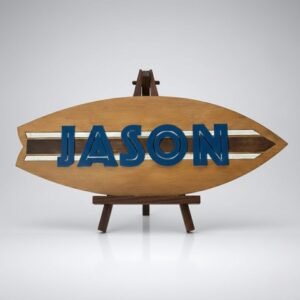 Custom Wooden Surfboard Name Plaque