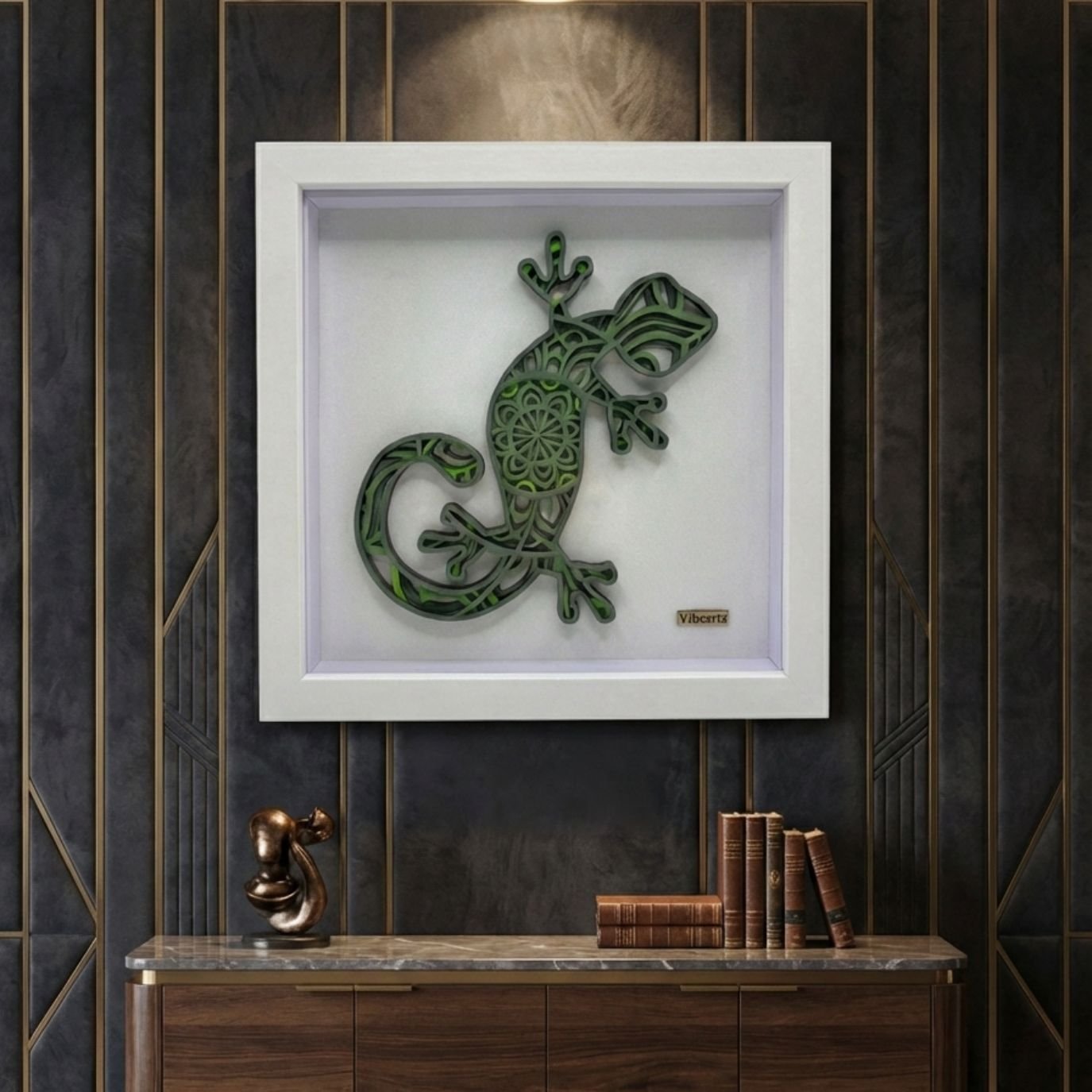 Mandala Gecko 3D Shadow Box