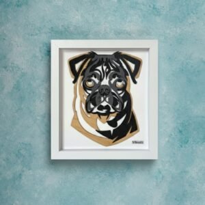 Pug 3D Shadow Box Art