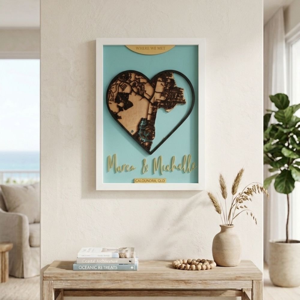 Personalized Heart Map - "Where We Met" Keepsake - Image 5