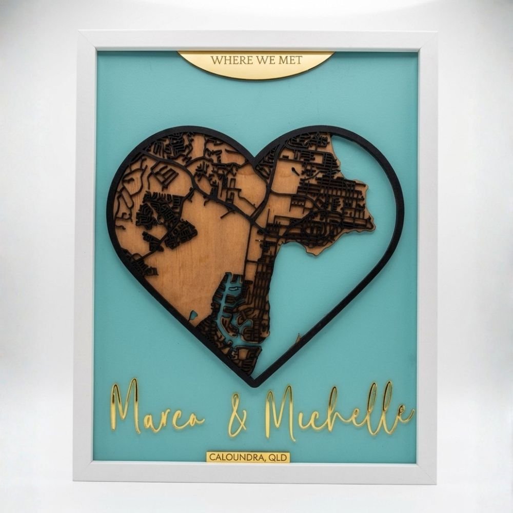 Personalized Heart Map - "Where We Met" Keepsake - Image 4