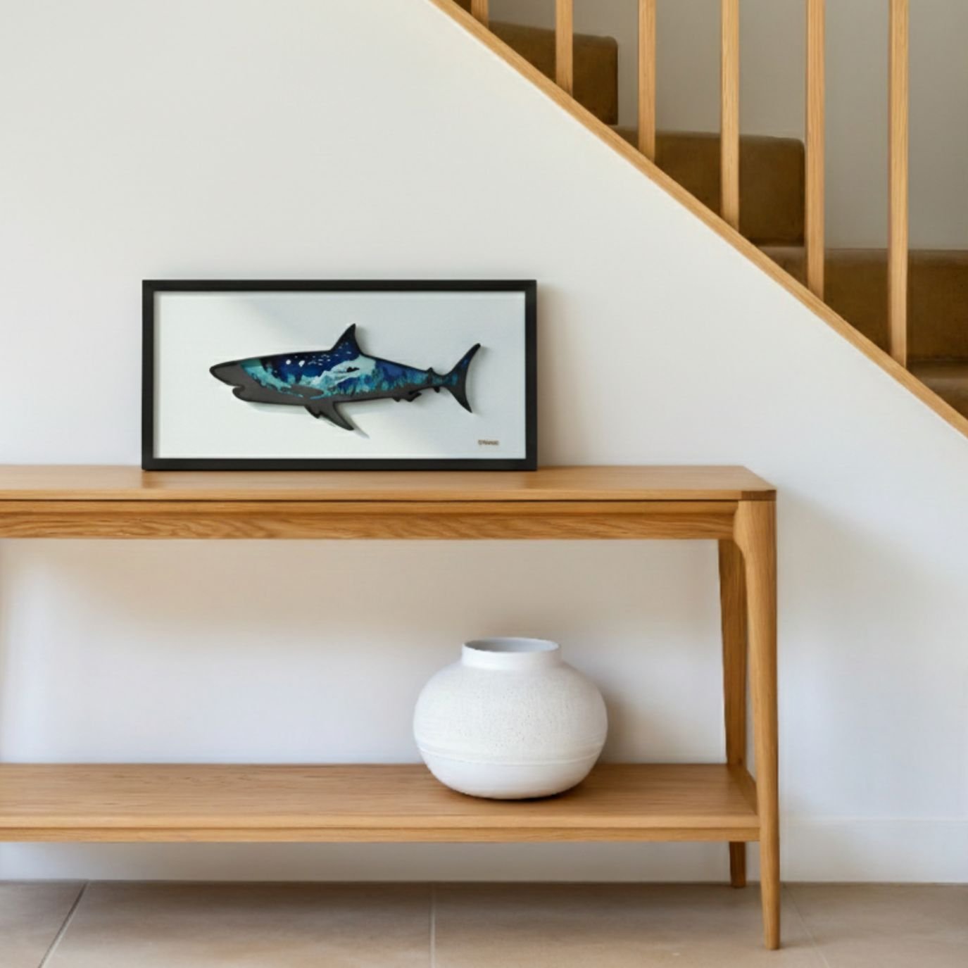 Blue Horizon Shark Art - Image 3