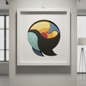 Whale Harmony – Framed Layered Artwork