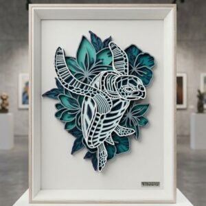 Ocean Grace – Layered Sea Turtle Wall Art
