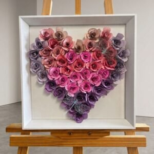 Floral Heart – Framed 30x30cm