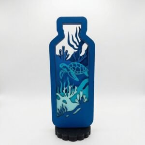 Ocean Glow Turtle – LED Multilayer Wooden Lamp