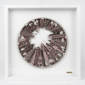 "The World" City Layers Wall Art – 50x50cm